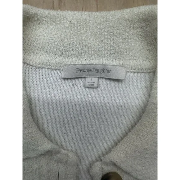 Favorite Daughter Cotton Nylon Blend Button Up Cardigan Sweater Heavy Large - Picture 2 of 9